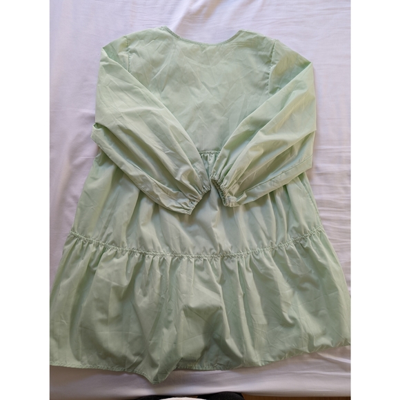 Shein Solid V-neck Smock Dress - Picture 3 of 7